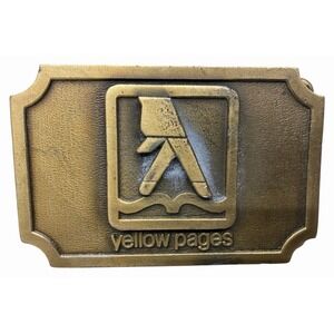 VTG‎ Hit Line USA Yellow Pages Brass Belt Buckle